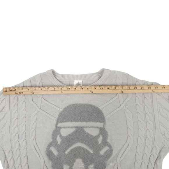 Disney Star Wars Stormtrooper Cable Knit Sweater Adult XL Long Sleeve Gray - Picture 5 of 16